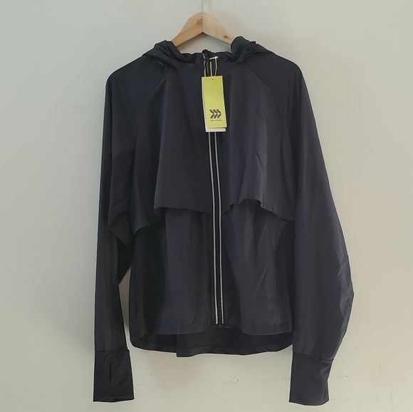 Women’s Hooded black windbreaker - Picture 1 of 4